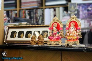 The Indian Deva displayed at the counter of a tailor shop